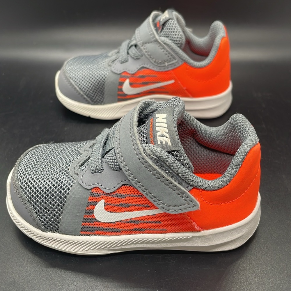 Nike Downshifter 8 Toddler Gray & Orange Shoes Size 5C - Picture 5 of 9